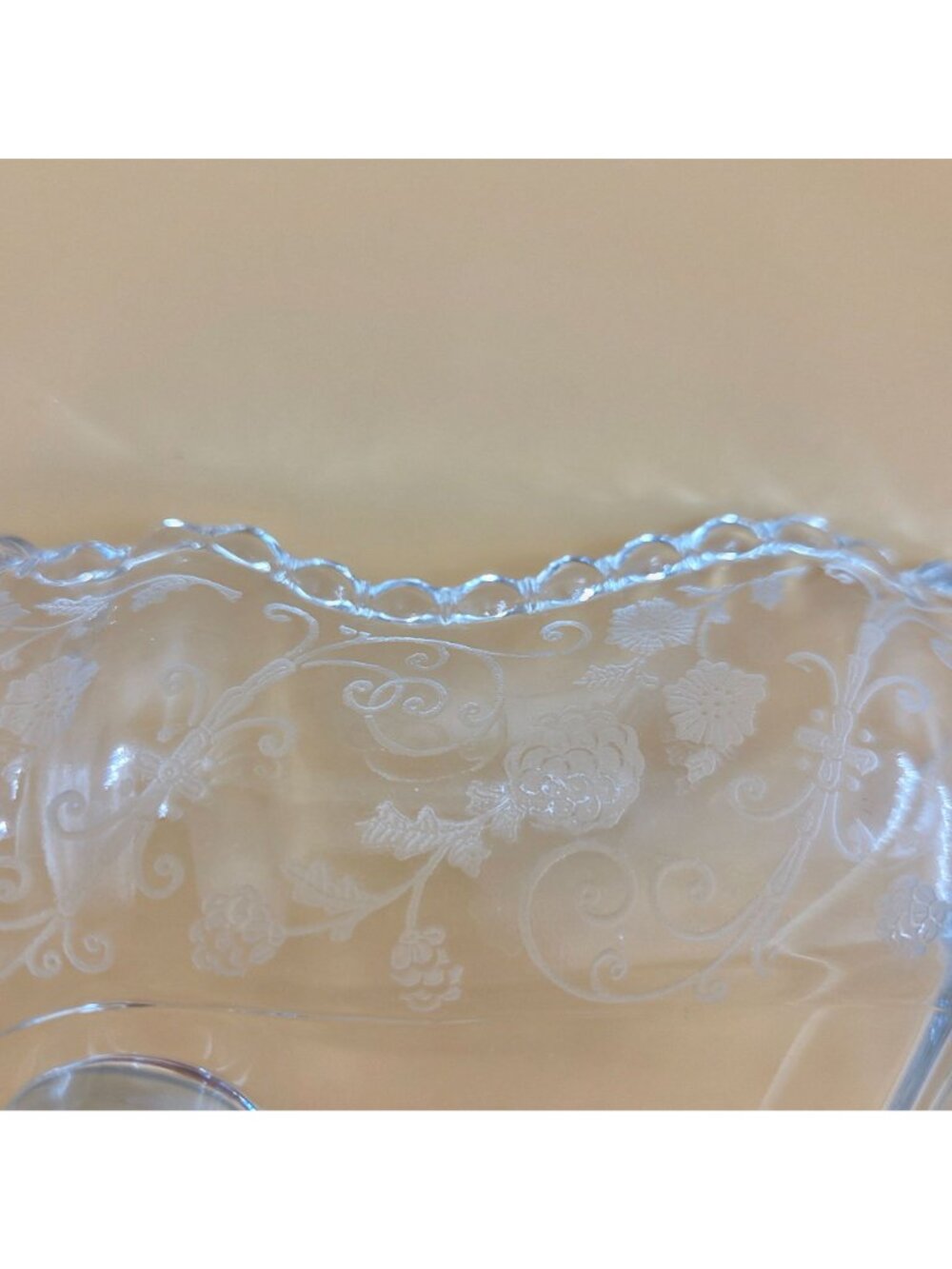 Cambridge Glass 3500/64 Elaine Etch Clear 3 Part Relish Dish 4 Toed - Picture 9 of 10